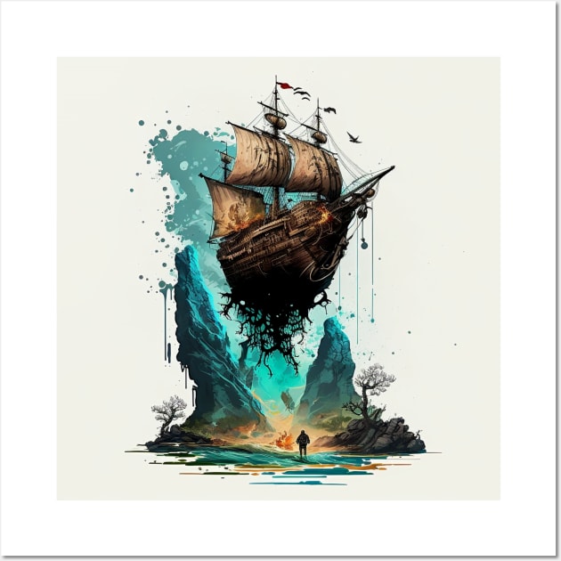 Pirate Ship - the goonies Wall Art by Buff Geeks Art